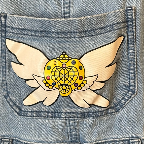Hot Topic Sailor Moon Pretty Guardian Shortalls Overalls Denim Women’s Small - Picture 7 of 12